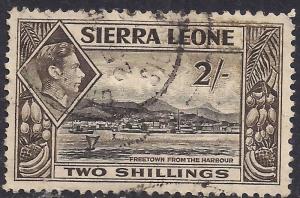 Sierra Leone 1938 - 44 KGV1 2/-d Black & Sepia SG 197 ( G1496 )