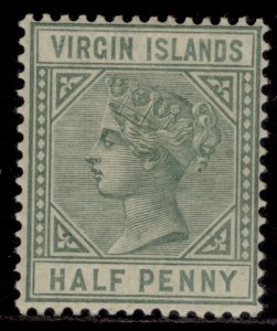 BRITISH VIRGIN ISLANDS QV SG27, ½d dull green, LH MINT.