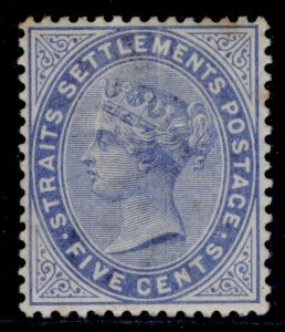 MALAYSIA - Straits Settlements QV SG65, 5c blue, M MINT. Cat £20.