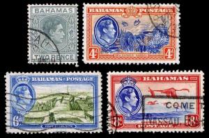 1938-46 BAHAMAS #103 & 106-08 KING GEORGE VI - USED - VF - CV$9.00 (ESP#1797)