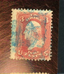 64B USED FINE BLUE CANCEL Cat $155