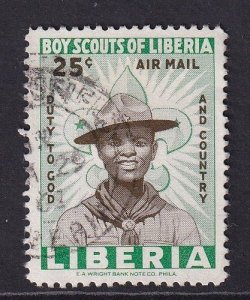 Liberia  #C135 used  1961  boy scouts 25c