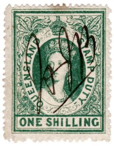 (I.B) Australia - Queensland Revenue : Stamp Duty 1/- (1869)