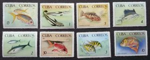 Cuba Sc# 1047-1054  NATIONAL AQUARIUM fish Havana  CPL SET of 8  1965    MNH