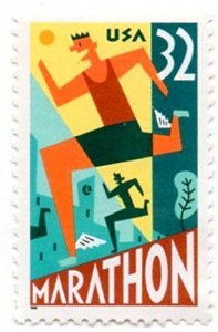 1996 Marathon Single 32c Postage Stamp, Sc#3067, MNH, OG