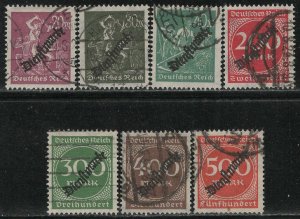 Germany Reich Scott # O22 - O28, used, cpl set