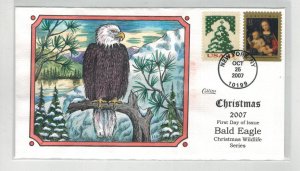 2007 COLLINS HANDPAINTED CHRISTMAS STAMPS COMBINATION & BALD EAGLE CACHET