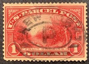 #Q12 – 1913 $1.00 Fruit Growing Parcel Post.  Used clear cancel.