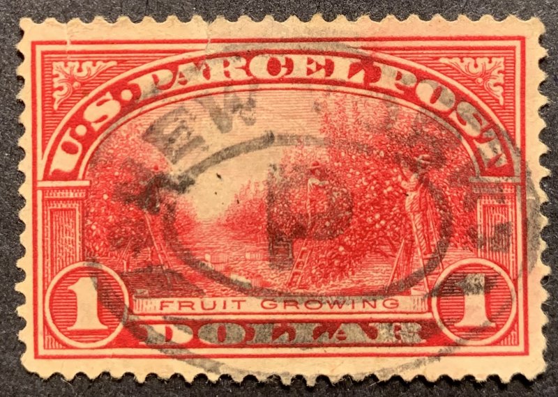 #Q12 – 1913 $1.00 Fruit Growing Parcel Post.  Used clear cancel.
