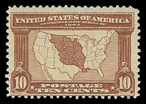 PCBstamps  US # 327 10c Louisiana Purchase, Mint, (2)