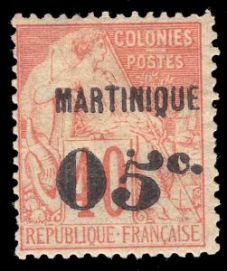 MOMEN: FRENCH COLONIES MARTINIQUE SC #16a 1886 SLANTING 5 MINT OG H LOT #66030