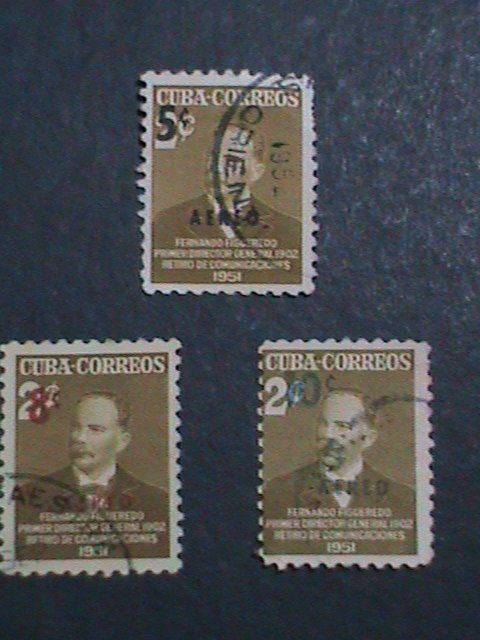 ​CUBA THREE FAMOUS PERSONS VERY OLD USED CUBA-STAMP-VF WE SHIP TO WORLD WIDE