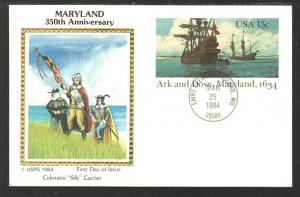 US UX101 Ark and Dove Maryland Colorano U/A FDC