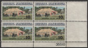 SC#1505 10¢ Rural America: Chautauqua Tent Plate Block: LR #35510 (1973) NH/DG