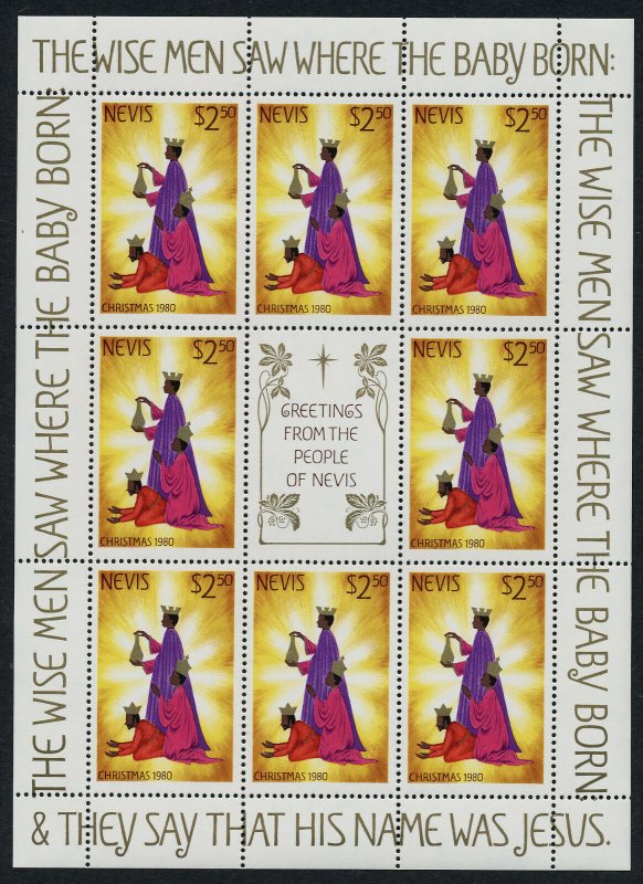 Nevis 118-20 sheets MNH Christmas, Angel