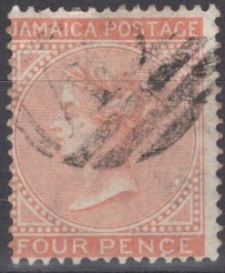 ZAYIX - Jamaica 10a used - 1872 4d red orange, WMK 1, Queen Victoria 040322-S58