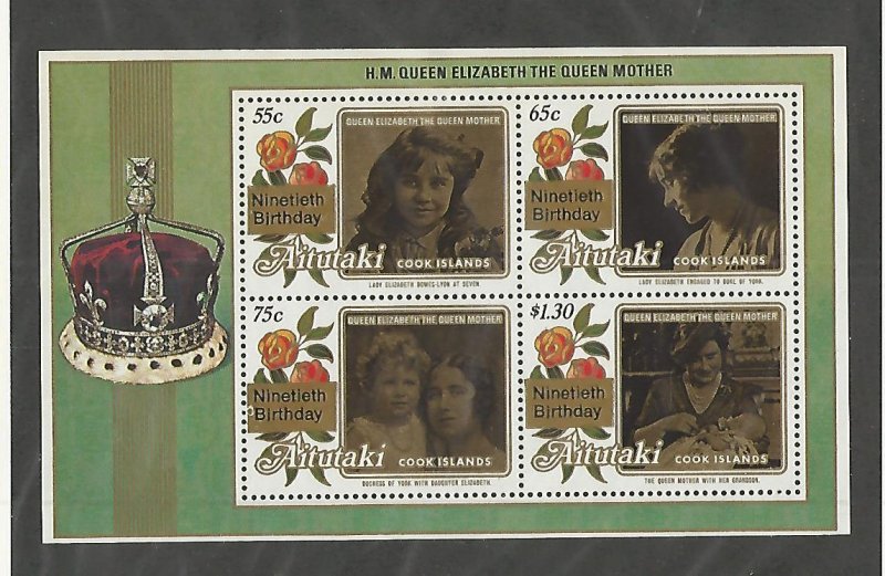 Aitutaki, Postage Stamp, #446 Mint LH, 1990 Queen Elizabeth, JFZ