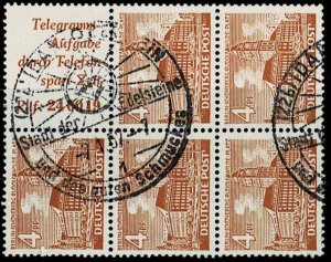 Germany 1949, Sc.#9N43 used booklet pane, Mi.#H-Bl. 8 used, cv. € 250