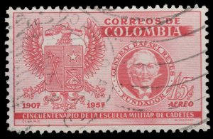 COLOMBIA YEAR 1957 AIRMAIL STAMP SCOTT # C299. USED. # 5