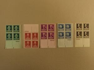 USPS Scott 874-78 1940 American Scientists Lot Of 5 Plate...