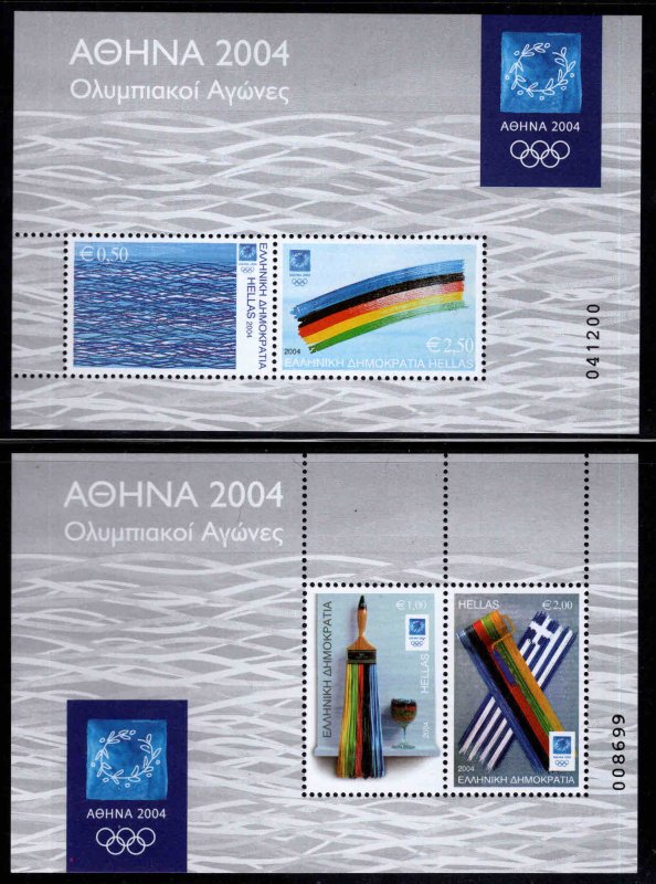 GREECE Scott 2017-2118  MNH** Olympic souvenir sheet set