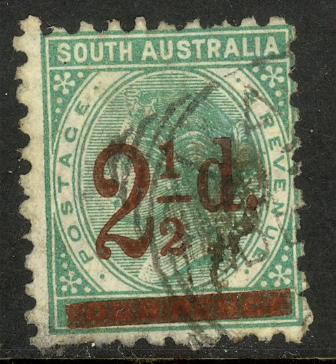 SOUTH AUSTRALIA 1891 QV 2 1/2d on 4d Portrait Issue Sc 94a USED