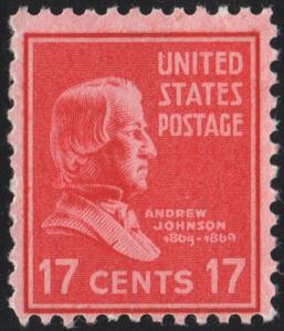 SC#822 17¢ Andrew Johnson (1938) MNH