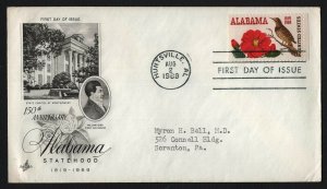 #1375 6c Alabama Statehood, Art Craft-Ayerst Labs FDC **ANY 5=FREE SHIPPING**