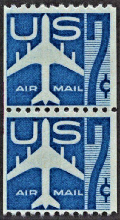 US C52 MNH VF 7 Cent Jet-Blue Pair