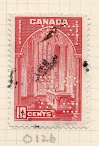 Canada 1939 Early Issue Fine Used 10c. Hole Punched NW-217672