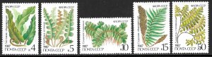 RUSSIA USSR 1987 FERNS Plants Set Sc 5572-5576 MNH