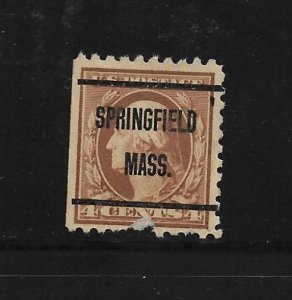 US Bureau Precancels: MA: Springfield; #465-33; 4¢ Experimental; PSS CV $300