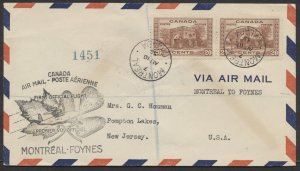 1939 Flight Cover Registered AUG 10 Imperial Air Montreal to Foynes Ireland