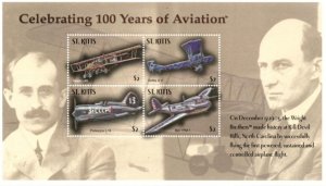 Saint Kitts 2003 - Airplane - Sheet of 4 Stamps - Scott #556 - MNH