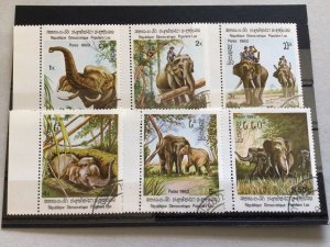Laos Elephant animal cancelled stamps 65162