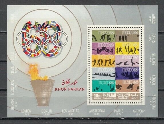 Khor Fakkan, Mi cat. 226, BL21 A. Summer Olympics s/sheet.  *