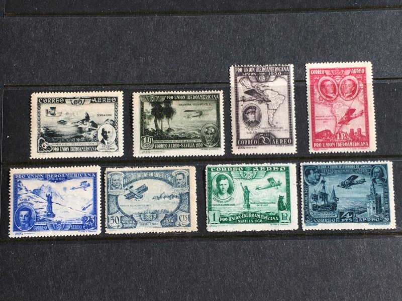 1930 Spain Spanish-American Exhibition Airmails Sc# C50-7 MH