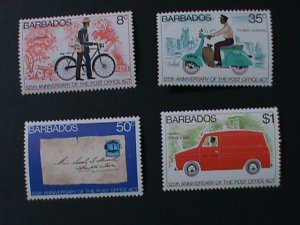 ​BARBADOS- SC#444-7 125TH ANNIV: POSTAL SERVICE MNH-  WE SHIP TO WORLDWIDE