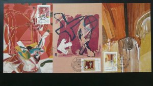 paintings modern art set of 3 maximum card Luxembourg 2002