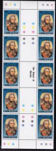 Gibraltar 1980 Lord Nelson (4) Traffic Light Gutter Pair Strip of 10  VF/NH