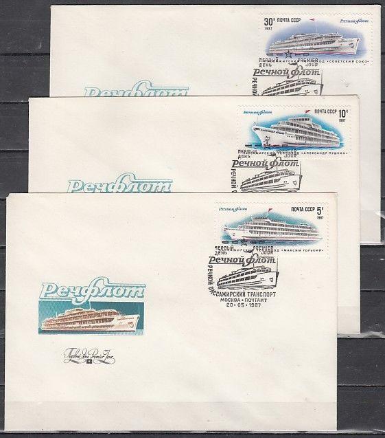 Russia, Scott cat. 5557-5559. Passenger Ships issue. 3 First day covers.