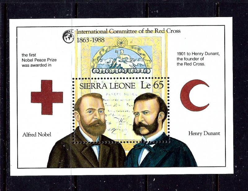 Sierra Leone 1009 MNH 1988 Red Cross souvenir sheet