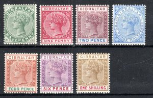 Gibraltar 1898 New Issue IN Sterling Currency Set Sg 39-45 MH-
