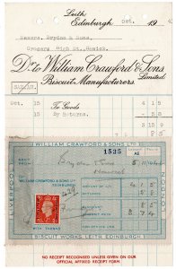 (I.B) George VI Commercial Overprint : William Crawford (complete document)