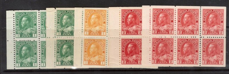 Canada #104a - #106a VF/NH Booklet Panes