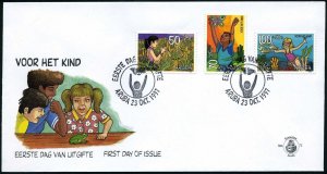 Aruba B48-B50 FDC. Michel 212-214. Child Welfare 1997. Aloe plants, Fish, coral.