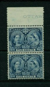 #54 - 5c JUBILEE MARGIN PAIR, MNH top stmp cat $400, see scans VF+, Canada mint