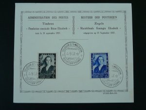 FDC sheetlet of music foundation Queen Elisabeth Belgium 1937