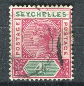 SEYCHELLES; 1890-92 early classic QV issue fine used 4c. value