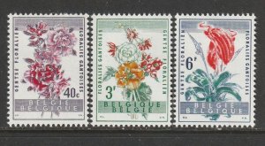 Belgium 1960 Sc#540/542 FLOWER EXHIBITION Set (3) MNH